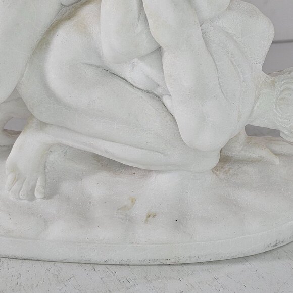 G Ruggeri The Wrestlers Alabaster Sculpture Classic Greek Roman - Picture 9 of 12